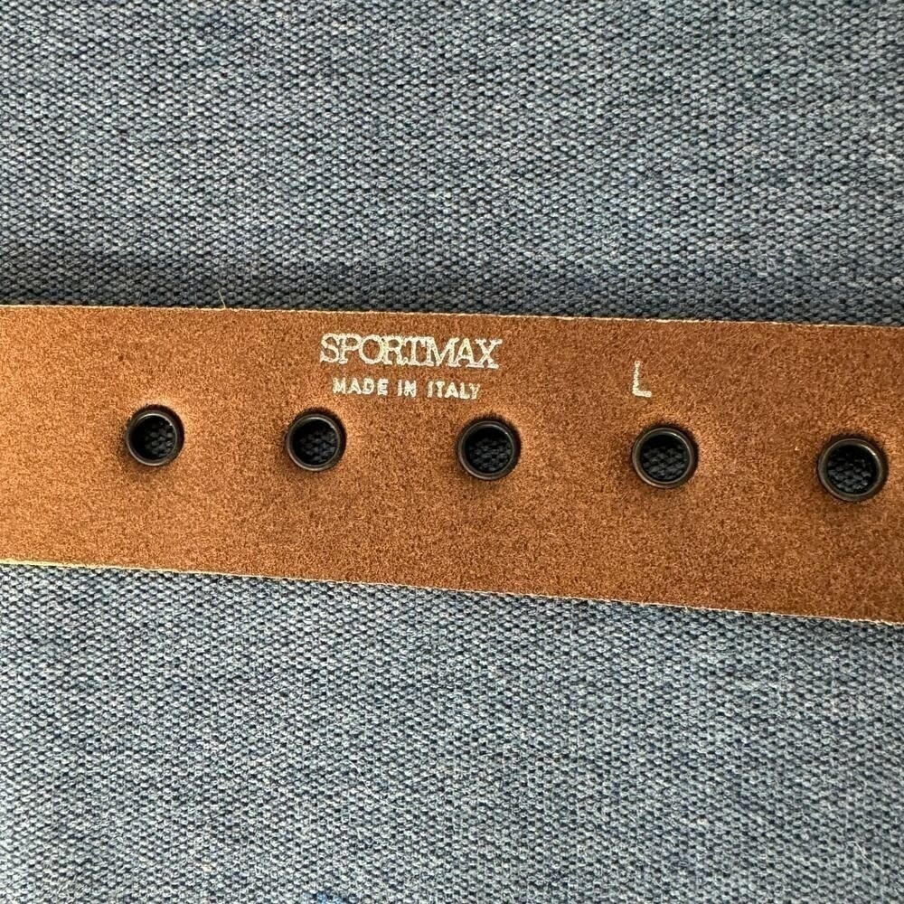 Sportmax by Max Mara Made in Italy Mustard Suede Pom Pom Tassel Grommet Belt - Picture 4 of 9